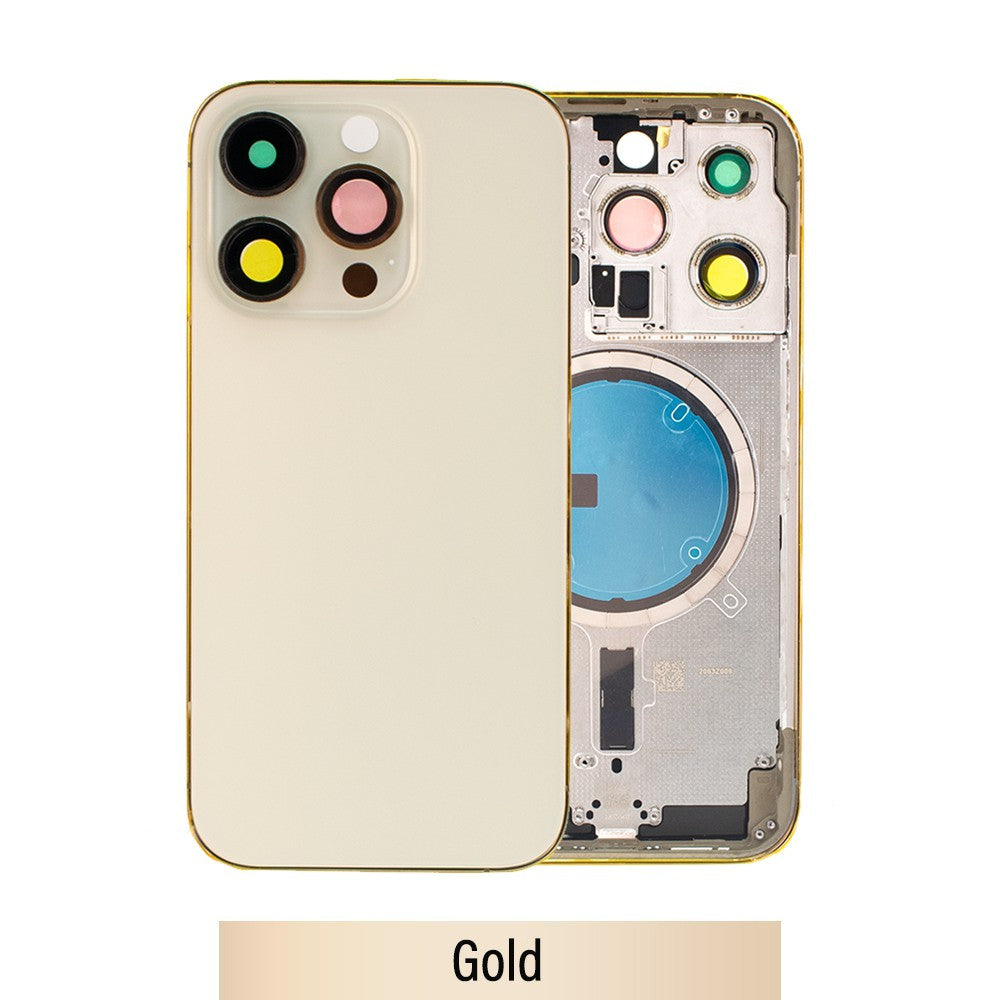 Rear Housing for iPhone 14 Pro (NO LOGO)-Gold Rear Housing for iPhone 14 Pro (NO LOGO)-Gold